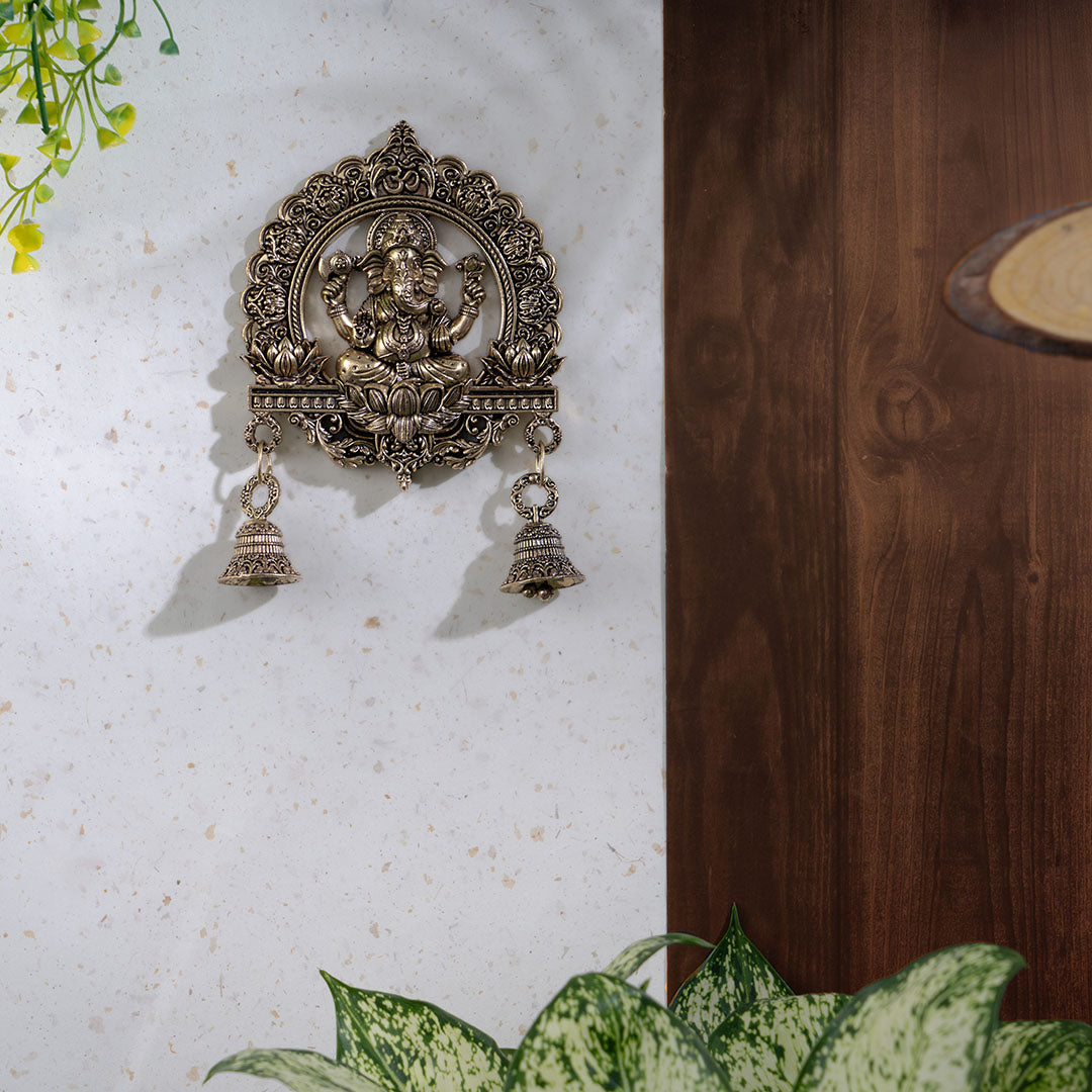 Brass Ganesh Latkan with Bells