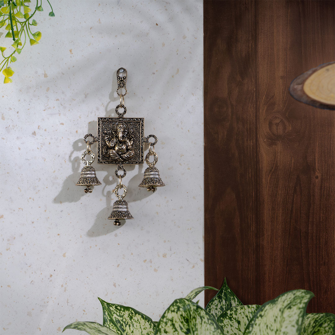 Brass Lord Ganesha Latkan with Bells