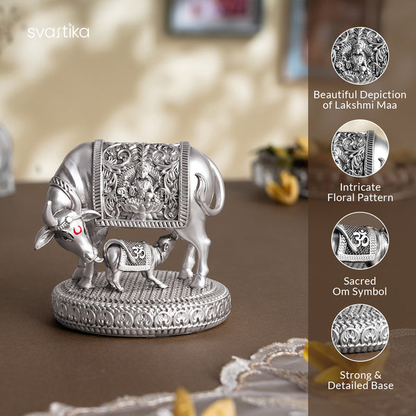 Silver Plated Kamdhenu Cow 