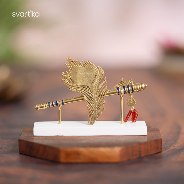 Krishna's Flute & Feather Idol for Car Dashboard 