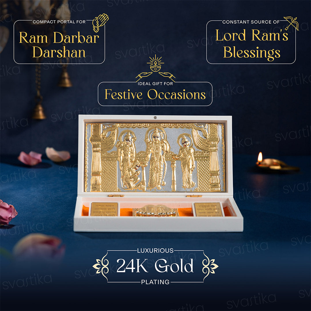 Puskara Ram Darbar Pocket Temple - Gold Plated