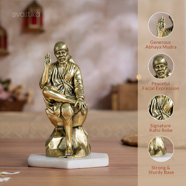 Shirdi Sai Baba Murti for Home (6 Inch)