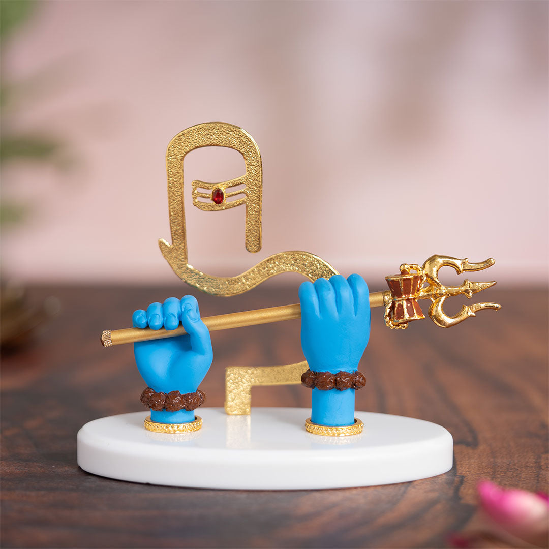 Shivji Divine Hands Car Dashboard Idol - Gold Plated (5 Inch)