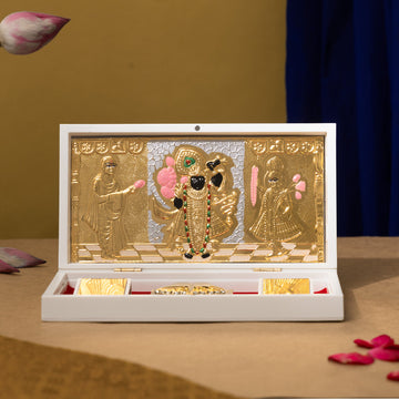Puskara Shreenathji Pocket Temple - Gold Coated