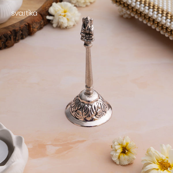 German Silver Pooja Thali Set ghanti