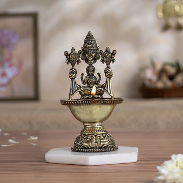 Brass Tirupati Balaji Lakshmi Divine Diya (5.5 Inch)