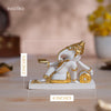 White & Gold Ganesha Reading murti 