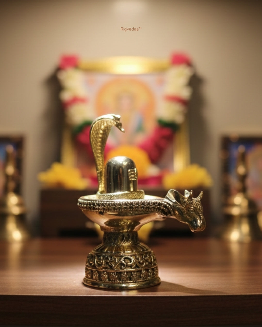Brass Shivling with Nandi Idol – Handcrafted Puja Decor