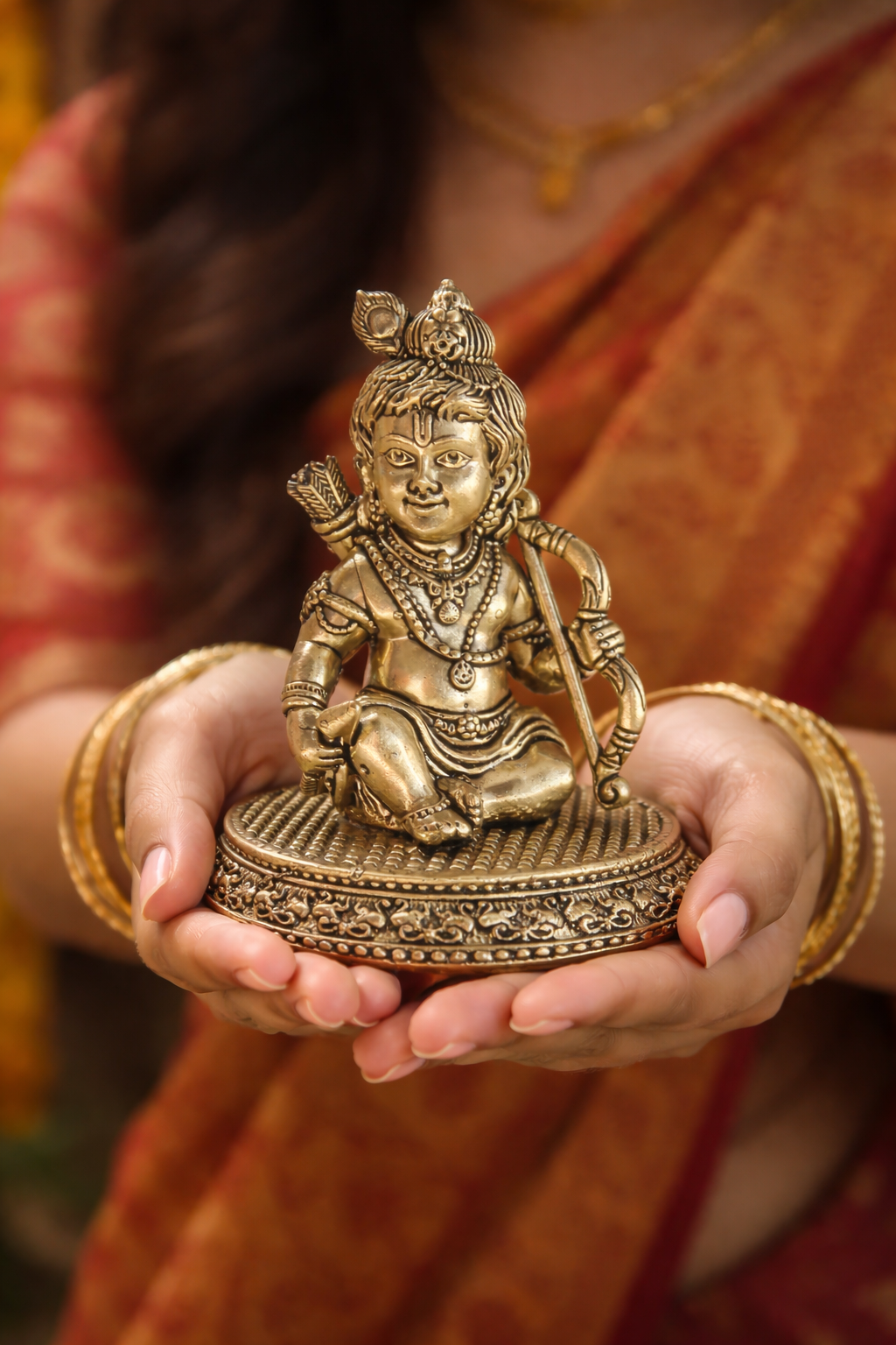 Ram Lalla Brass Idol | Bal Ram Murti for Puja & Ayodhya Temple Worship