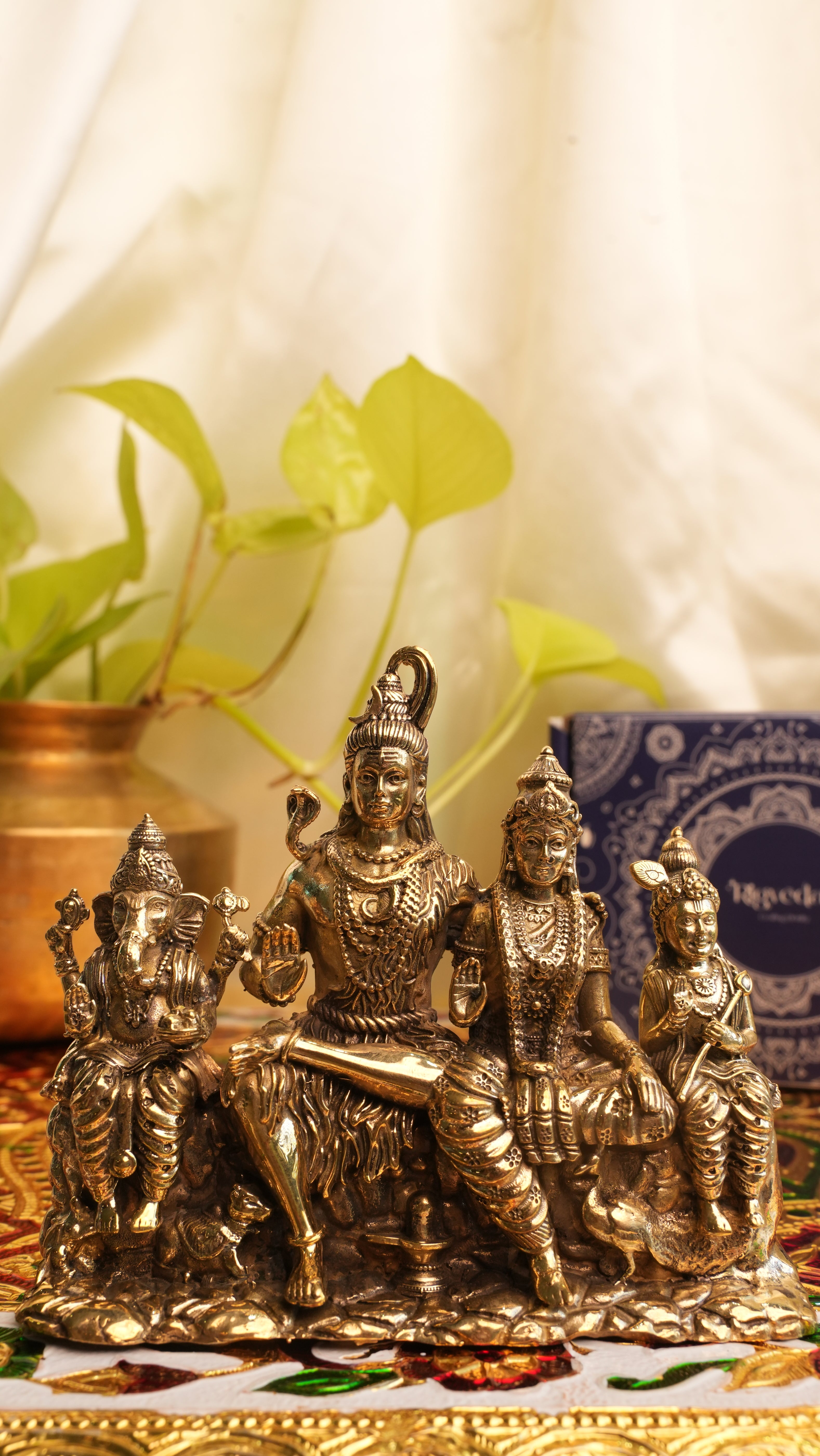 Brass Shiv Parivar – 4.5 Inch | Divine Family Idol for Harmony & Protection