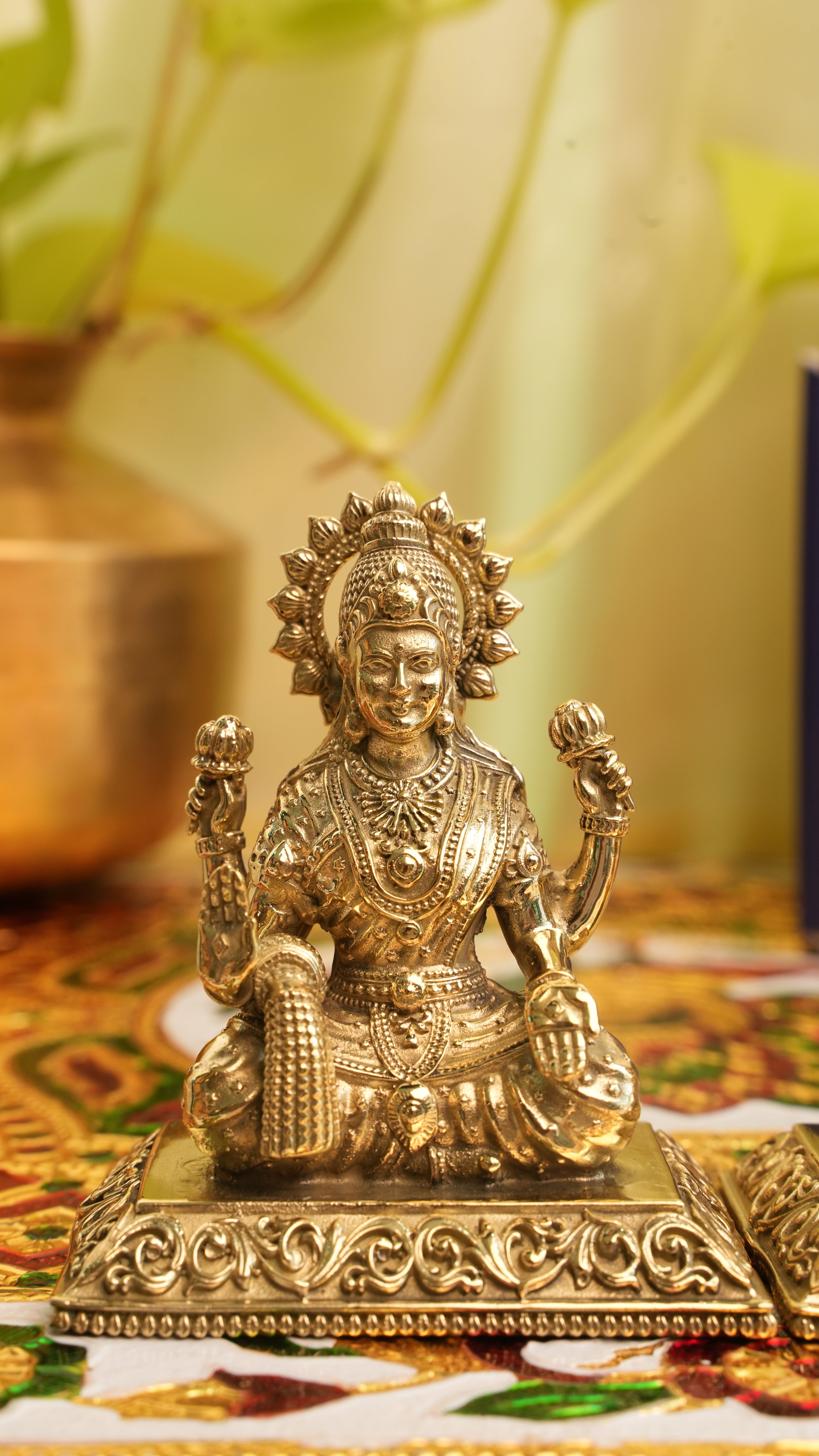 Brass Laxmi Ganesh Combo – 3.25 Inch | Auspicious Idol Pair for Wealth & Wisdom