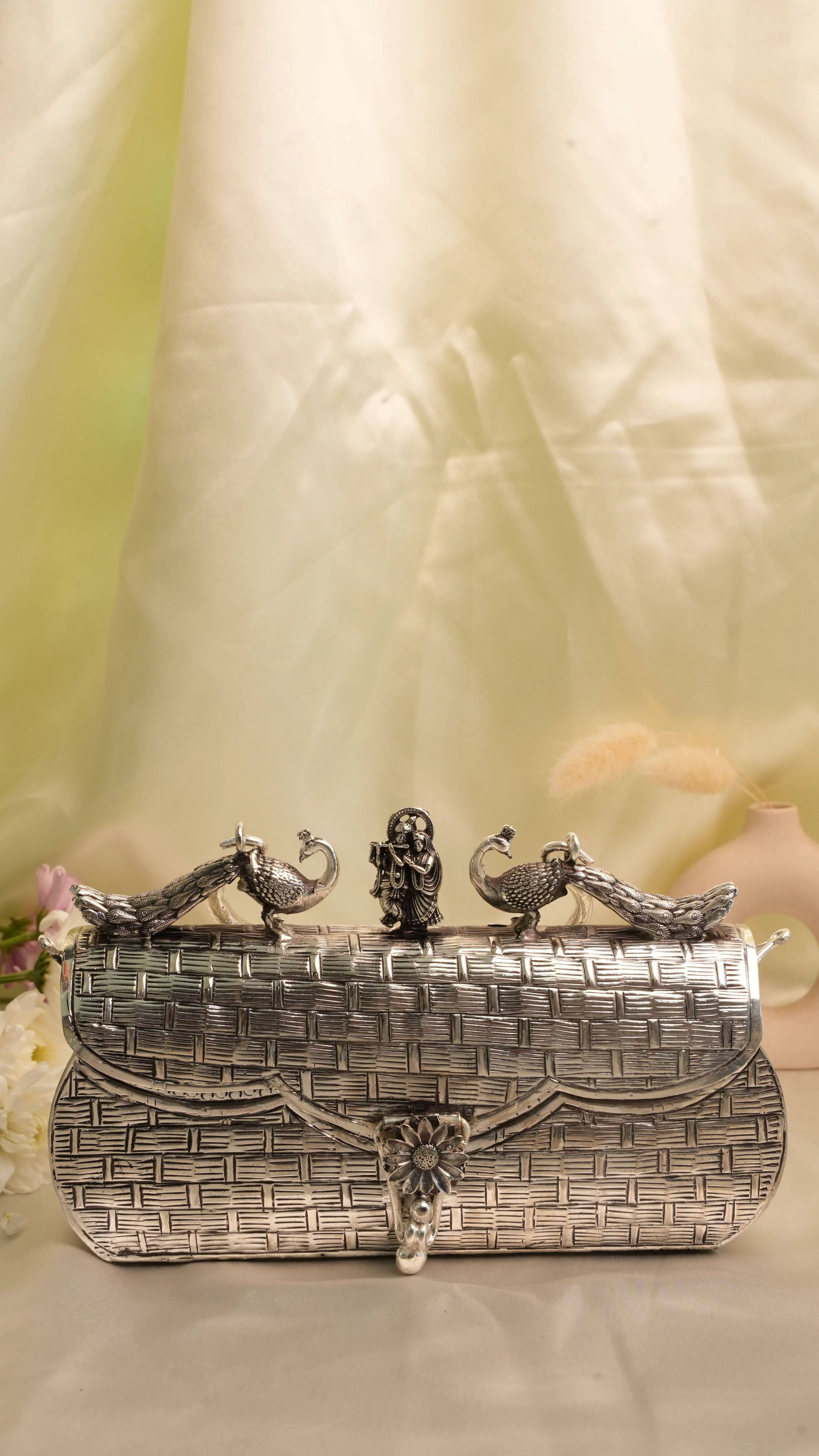 Leela Clutch - Silver Plated Brass Clutch