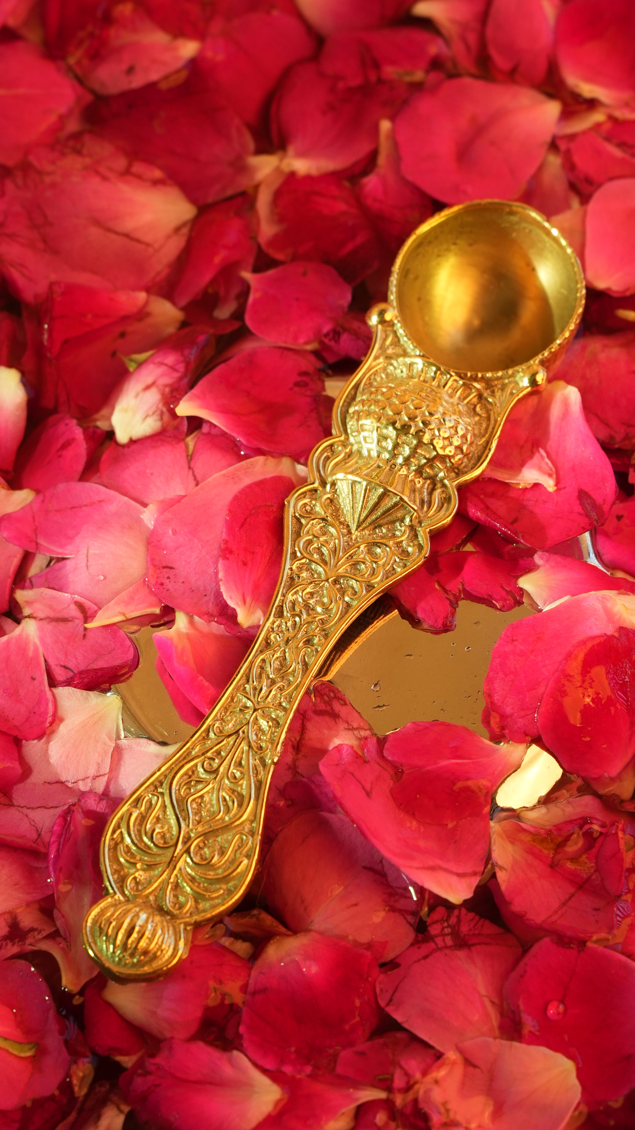Brass Anchmani Spoon – Traditional Decorative Spoon