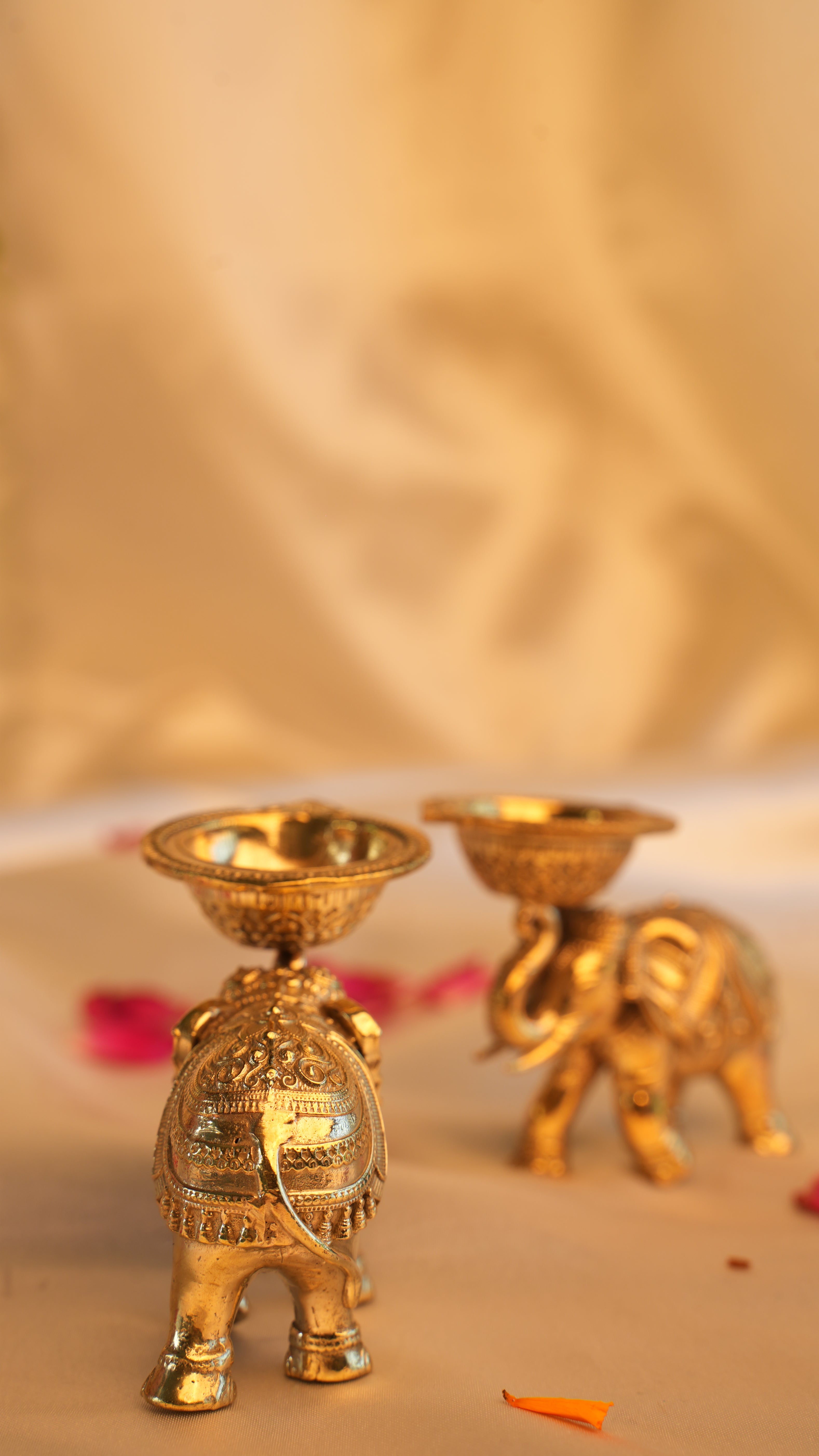 Handcrafted Brass Elephant Diya for Diwali Pooja
