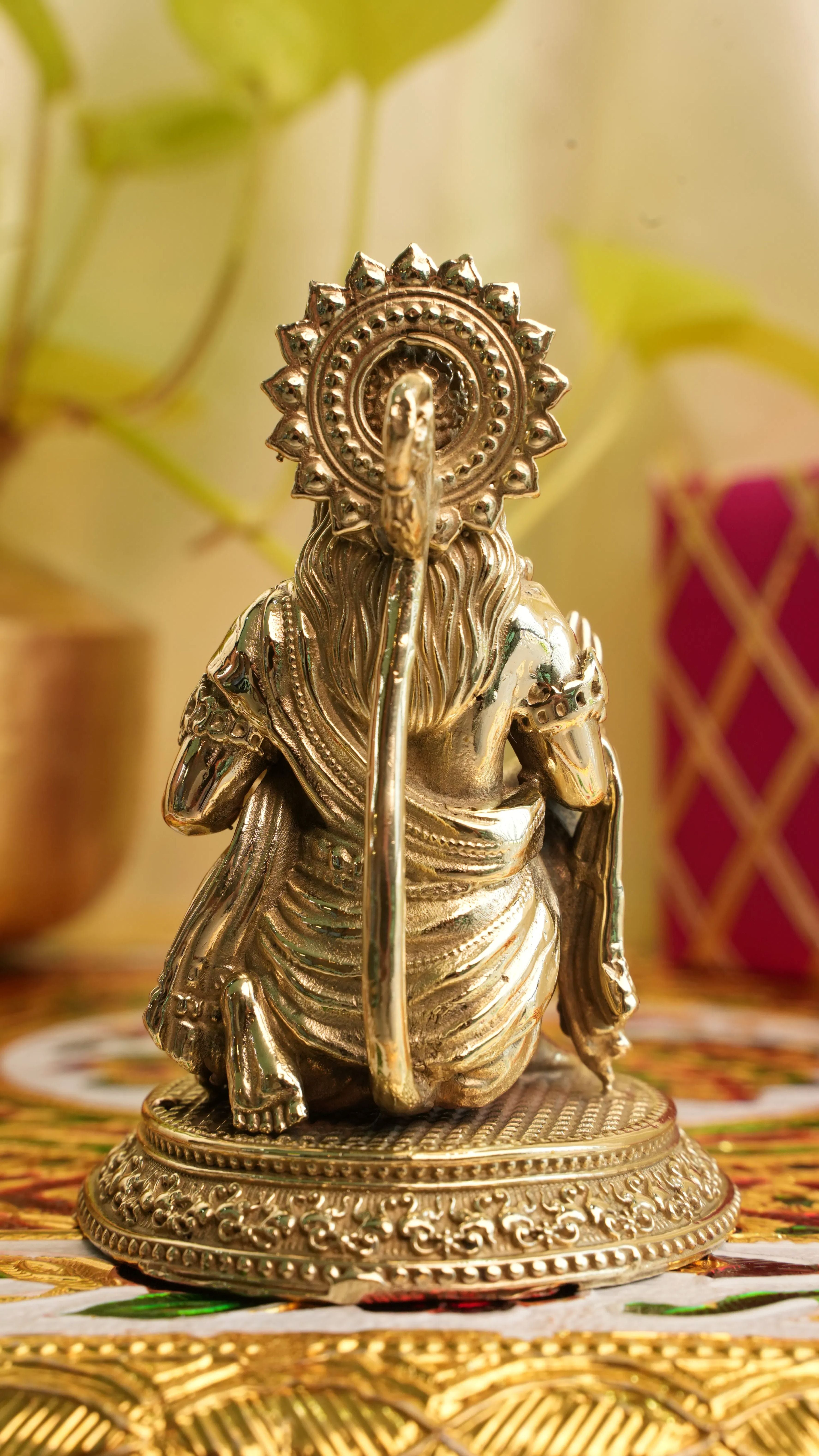 Hanuman Ji Brass Murti | Sitting in Ashirwad (Blessing) Position
