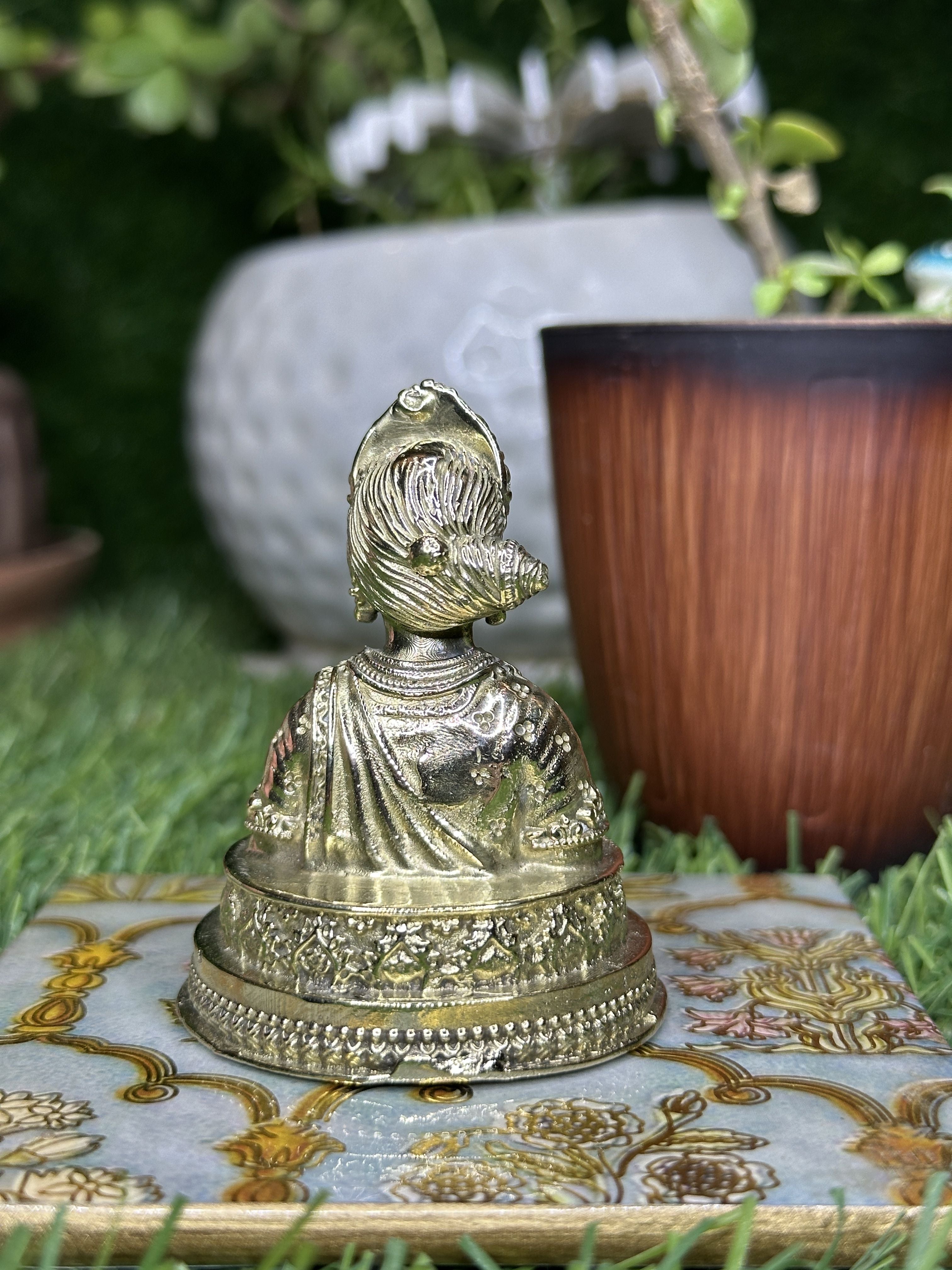 Brass Gauri Mata Figurine – Divine Sacred Sculpture of Purity & Strength
