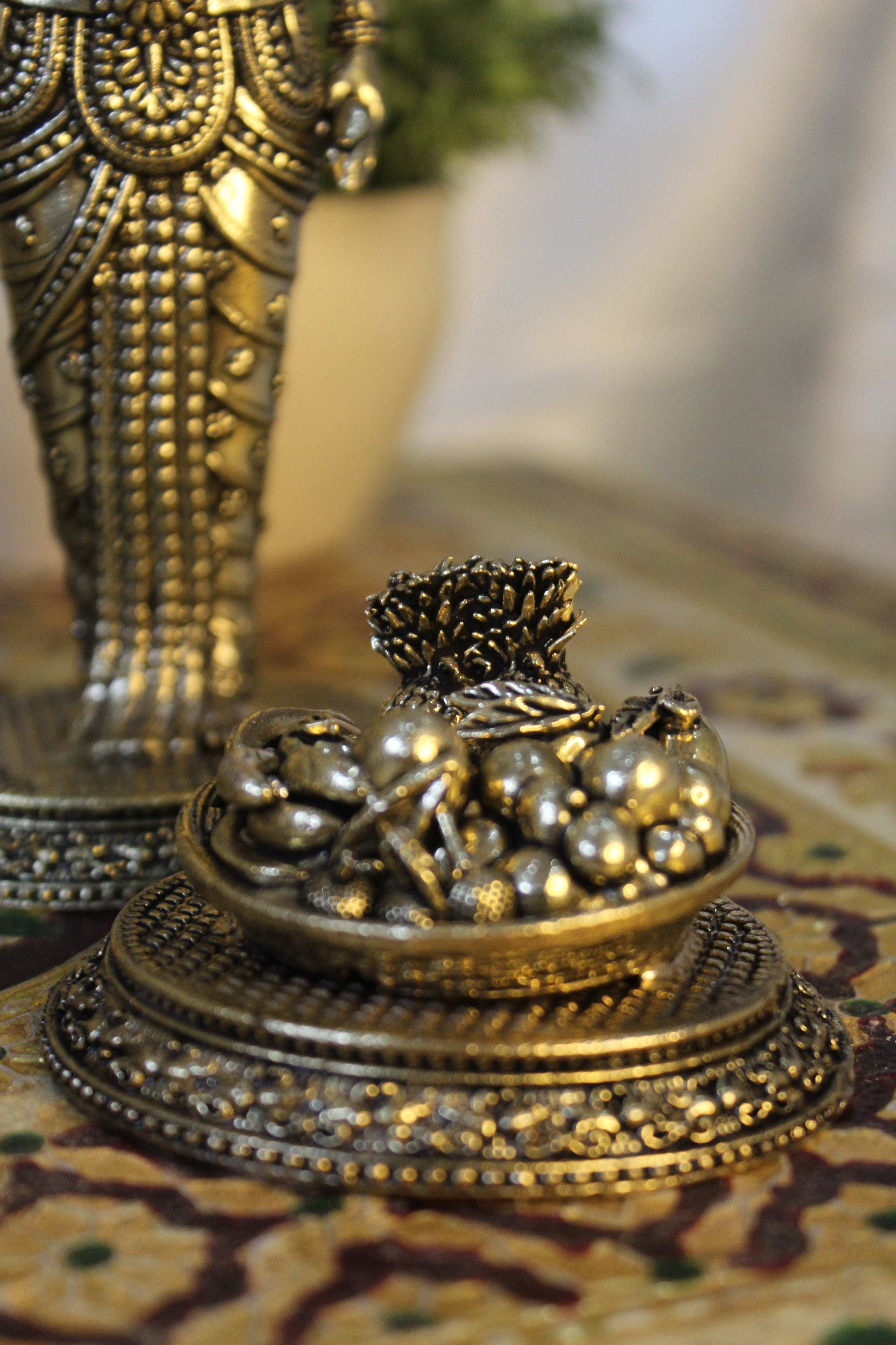 Brass Ram Darbar Idol Set (Ram, Sita, Lakshman, and Hanuman) – Antique 7 Inch | Sacred Ensemble of Devotion