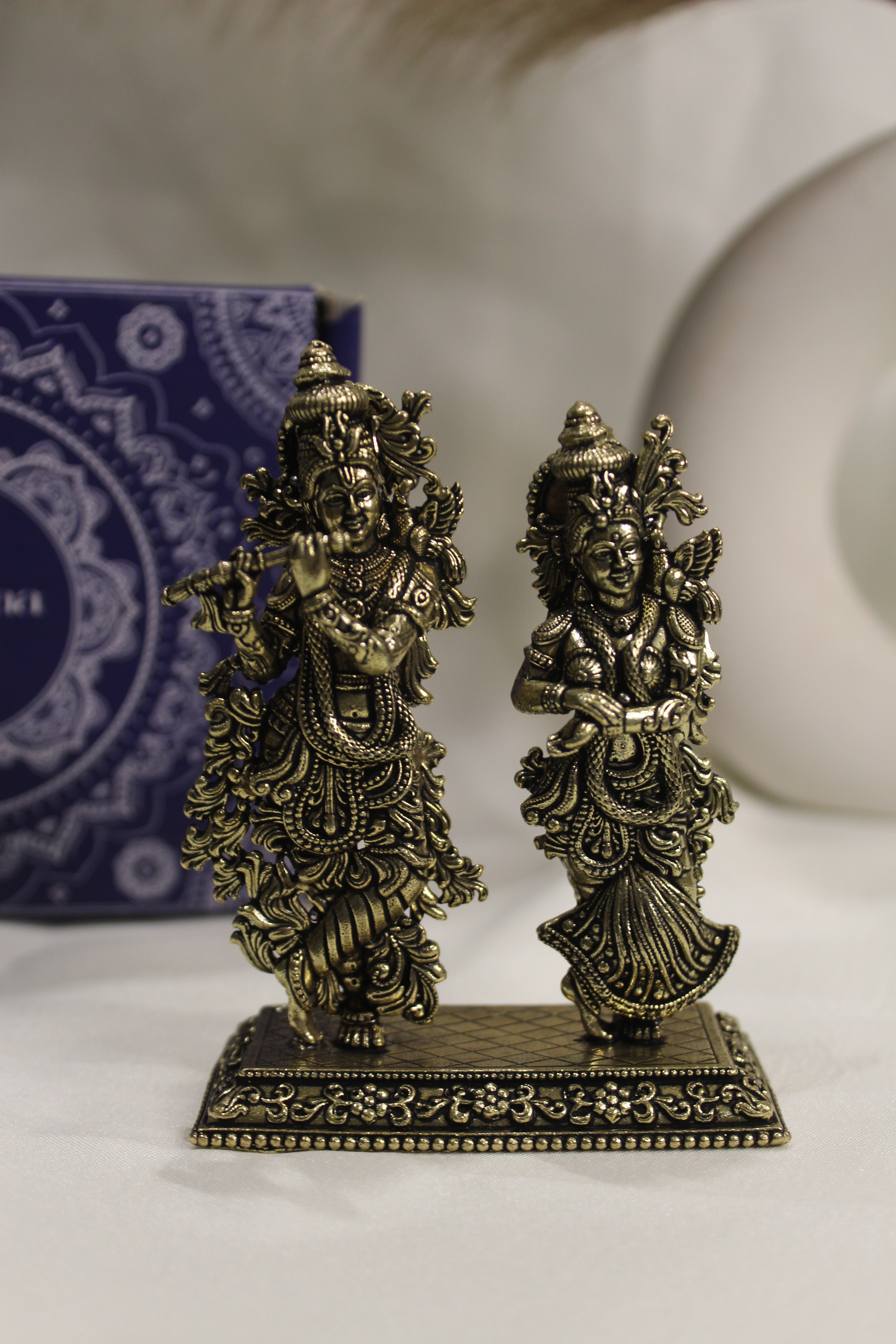 Radha Krishna Brass Statue | Blessings of Love, Peace & Prosperity