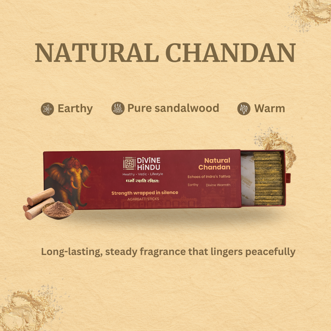 Divine Hindu Natural Chandan Agarbatti / Incense Sticks (Pack of 30)