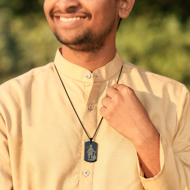 Oxidized Black Hanuman Chalisa Pendant