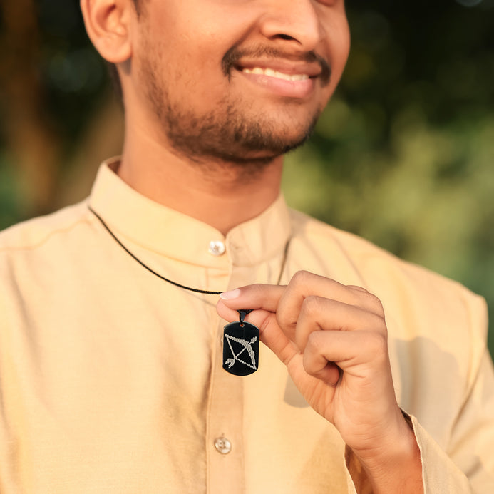 Oxidized Black Lord Rama Bow Pendant