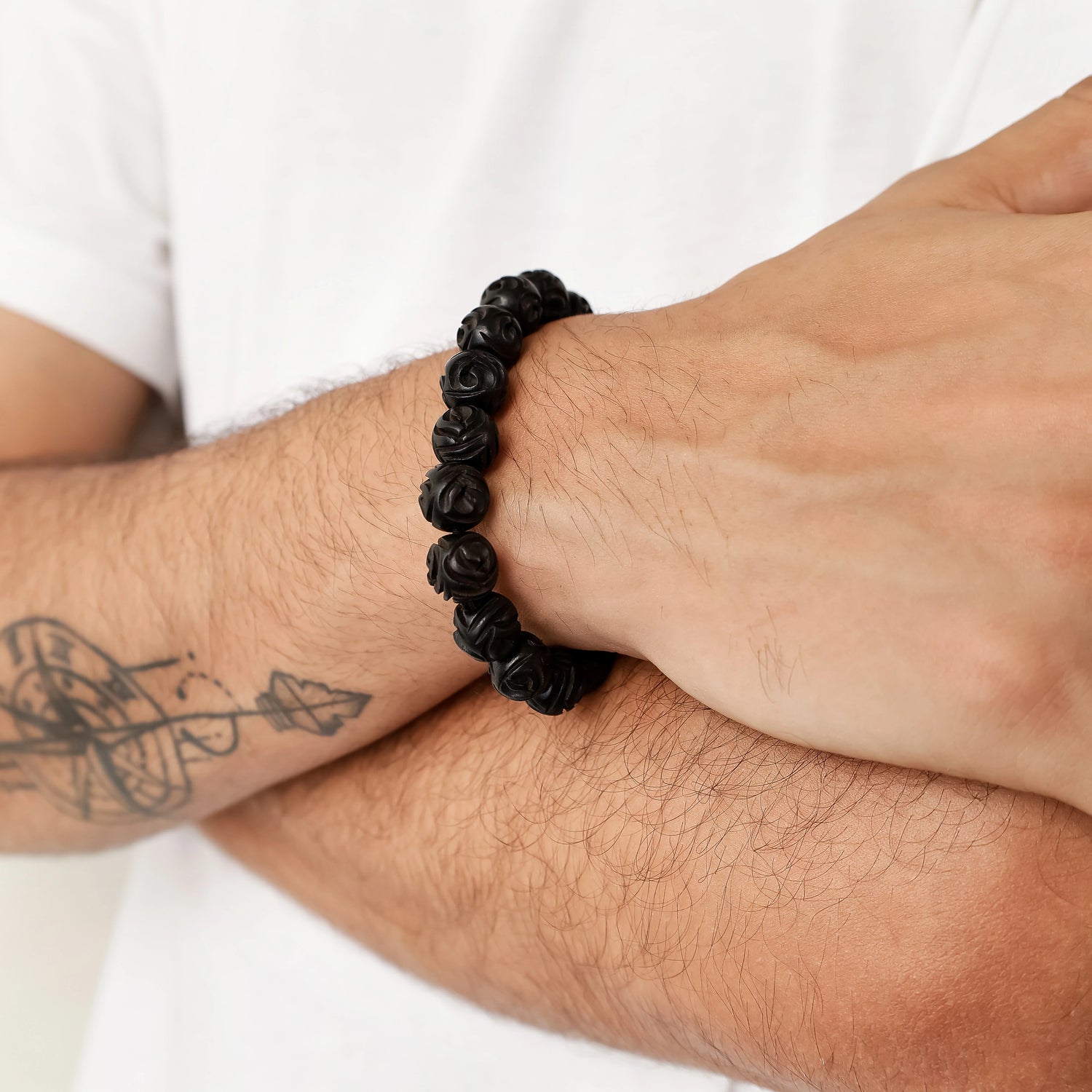 Karungali Malai Bracelet with design Engraved with Govt. Certification