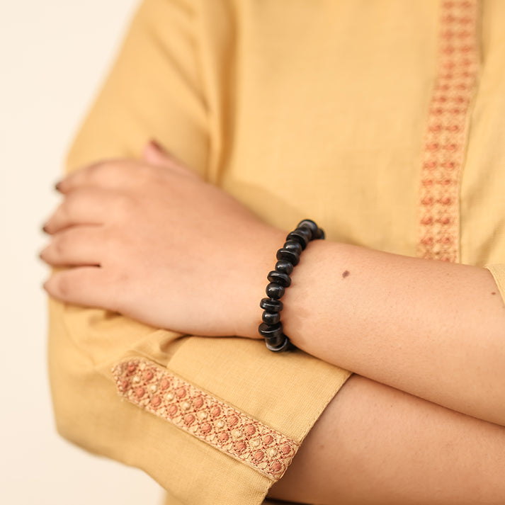 Karungali Malai Bracelet with Govt. Certification (Round + Flat Beads)