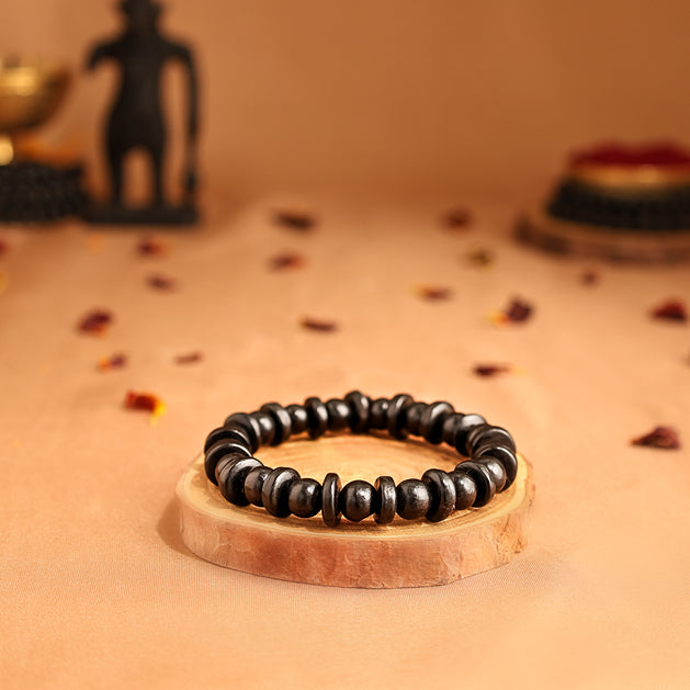 Karungali Malai Bracelet with Govt. Certification (Round + Flat Beads)