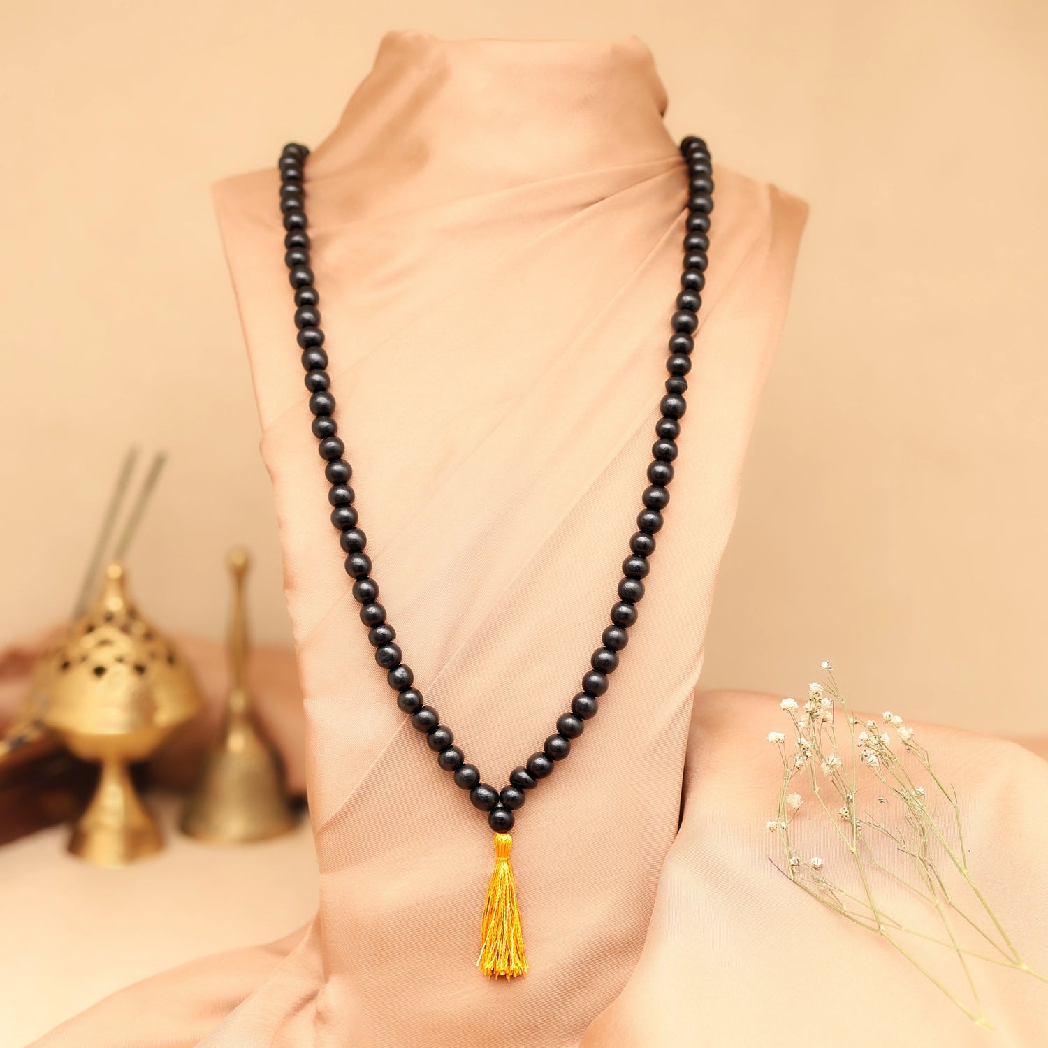 Original Karungali Malai 108-Beads Ebony Wood with Govt. Certified