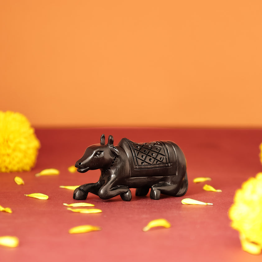 Divine Hindu Nandi Ji Karungali Idol – Ebony Wood