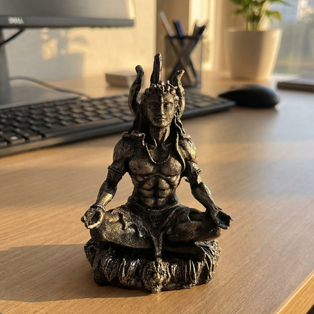 Silver Resin Shiva Murti for Idol for Home, Mandir & Car