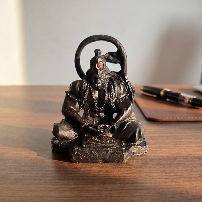 Black Hanuman Ji Idol with Tilak - Perfect for Car & Office Desks