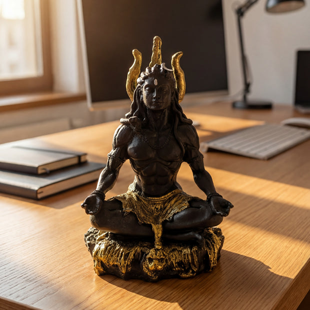 Black & Gold Shiva Idol – For Car, Office & Home