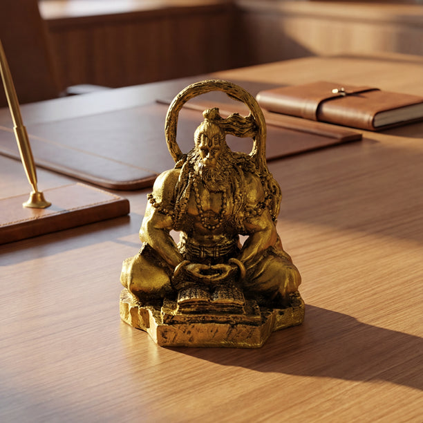 Hanuman Ji Idol: Resin Copper Finish for Home, Office & Car