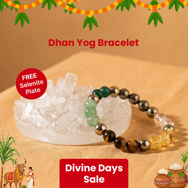 Dhan Yog Bracelet With FREE Raw Selenite Plate