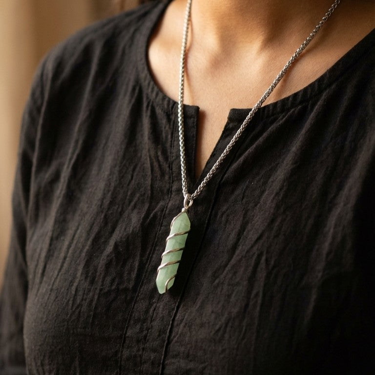 Amazonite Stone Locket with Chain