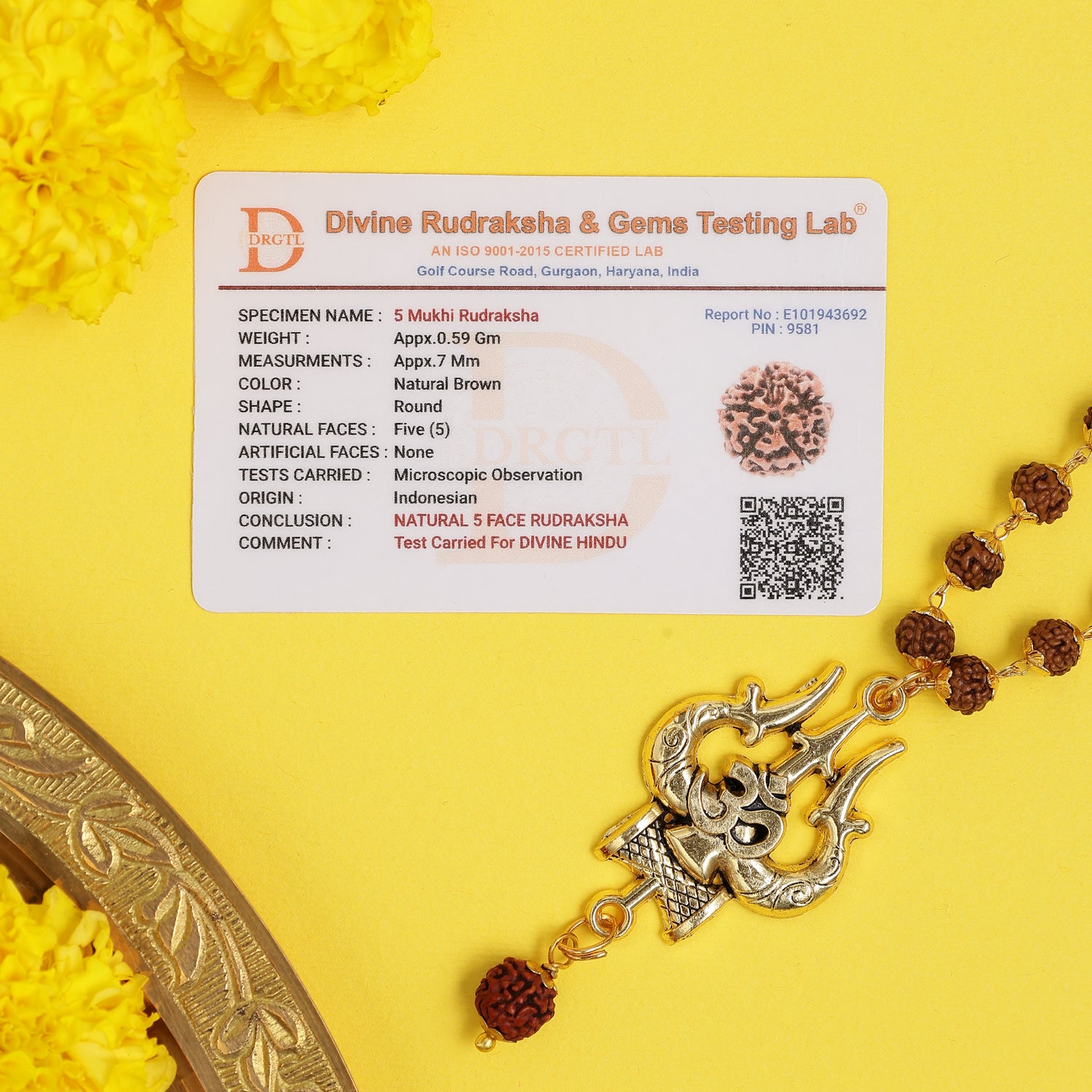 OM Shiva Trishool Rudraksha Necklace 54 Beads