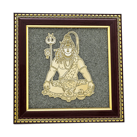 Lord Shiva Raw Pyrite Frame with Gold Finish Online