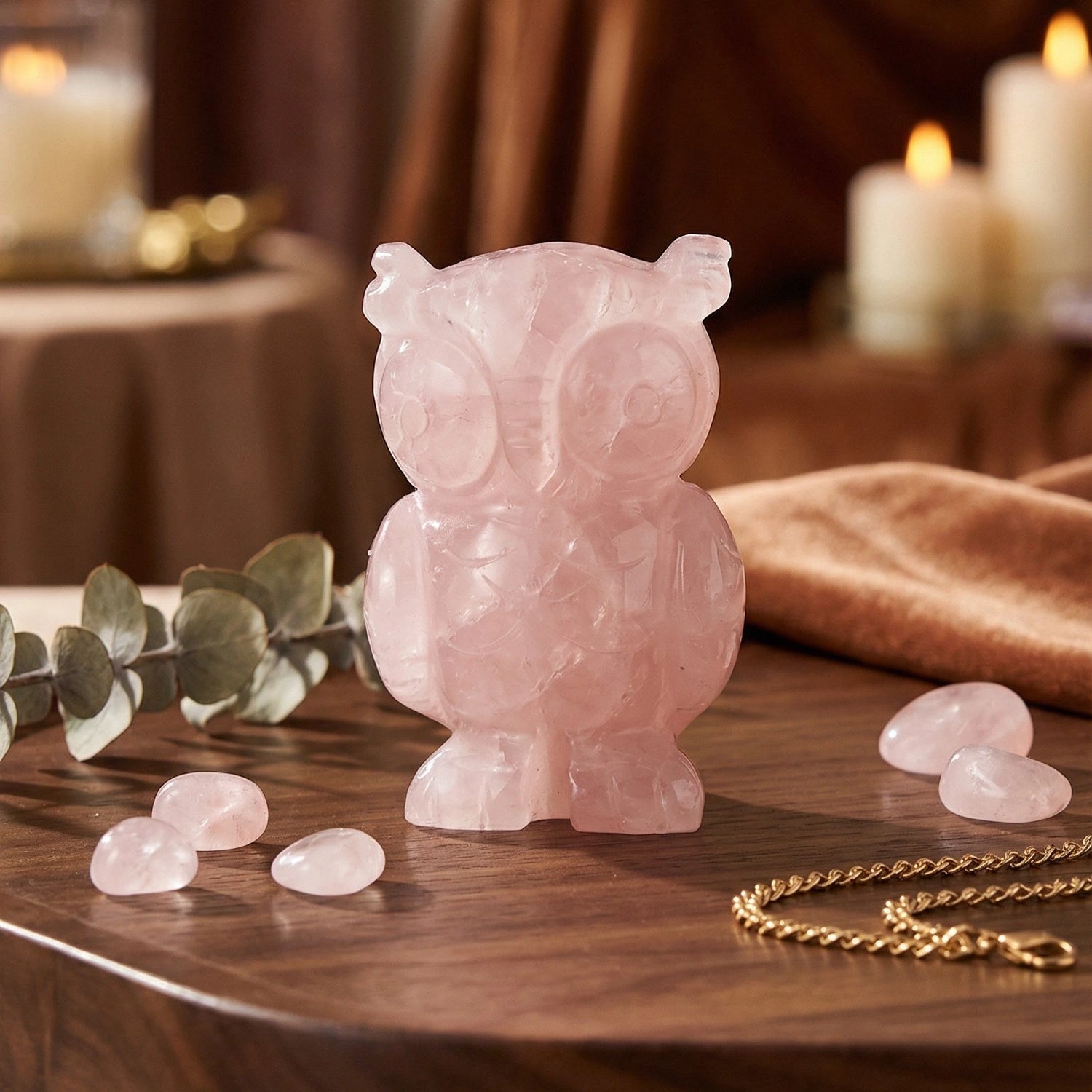 Rose Quartz Owl