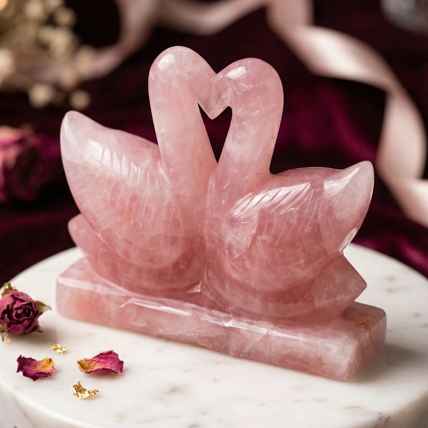 Rose Quartz Swan