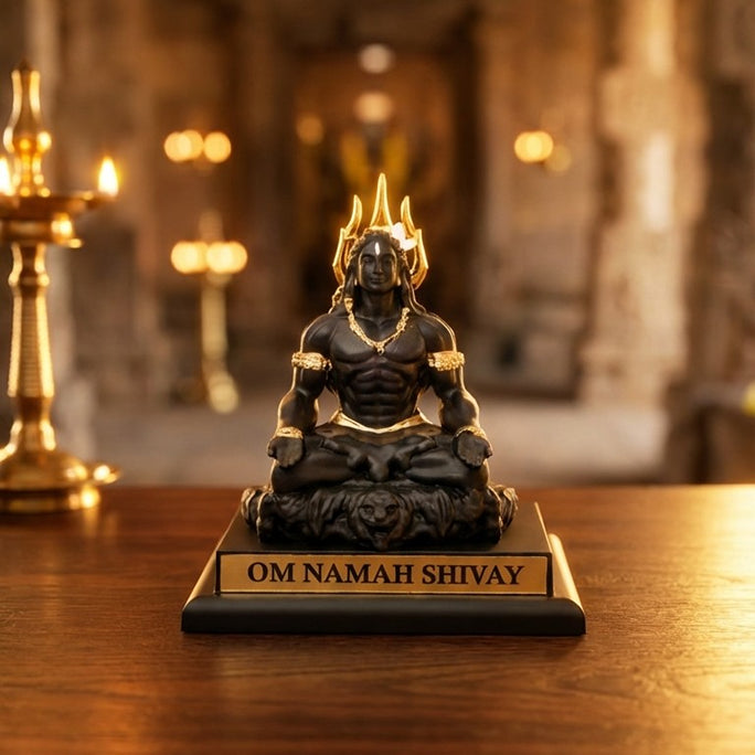 Adiyodi Gold Plated Trishul Damru with Base