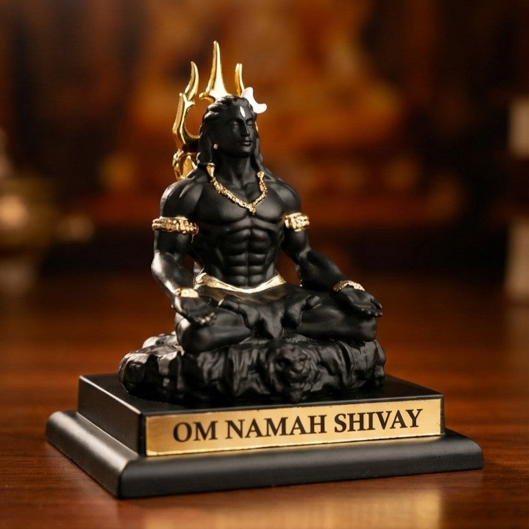 Adiyodi Gold Plated Trishul Damru with Base