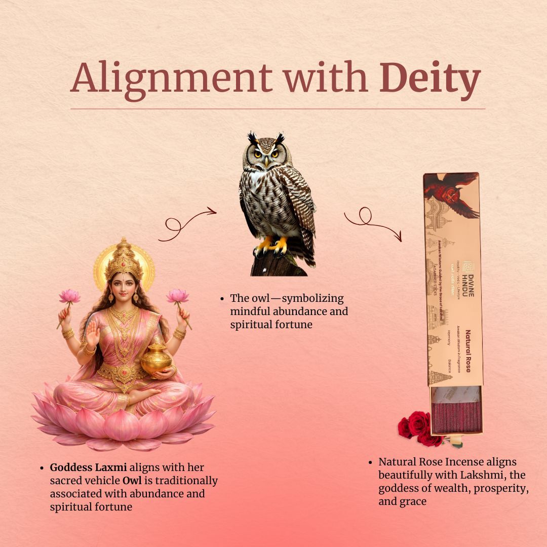 Divine Hindu Natural Rose Agarbatti / Incense Sticks (Pack of 30)