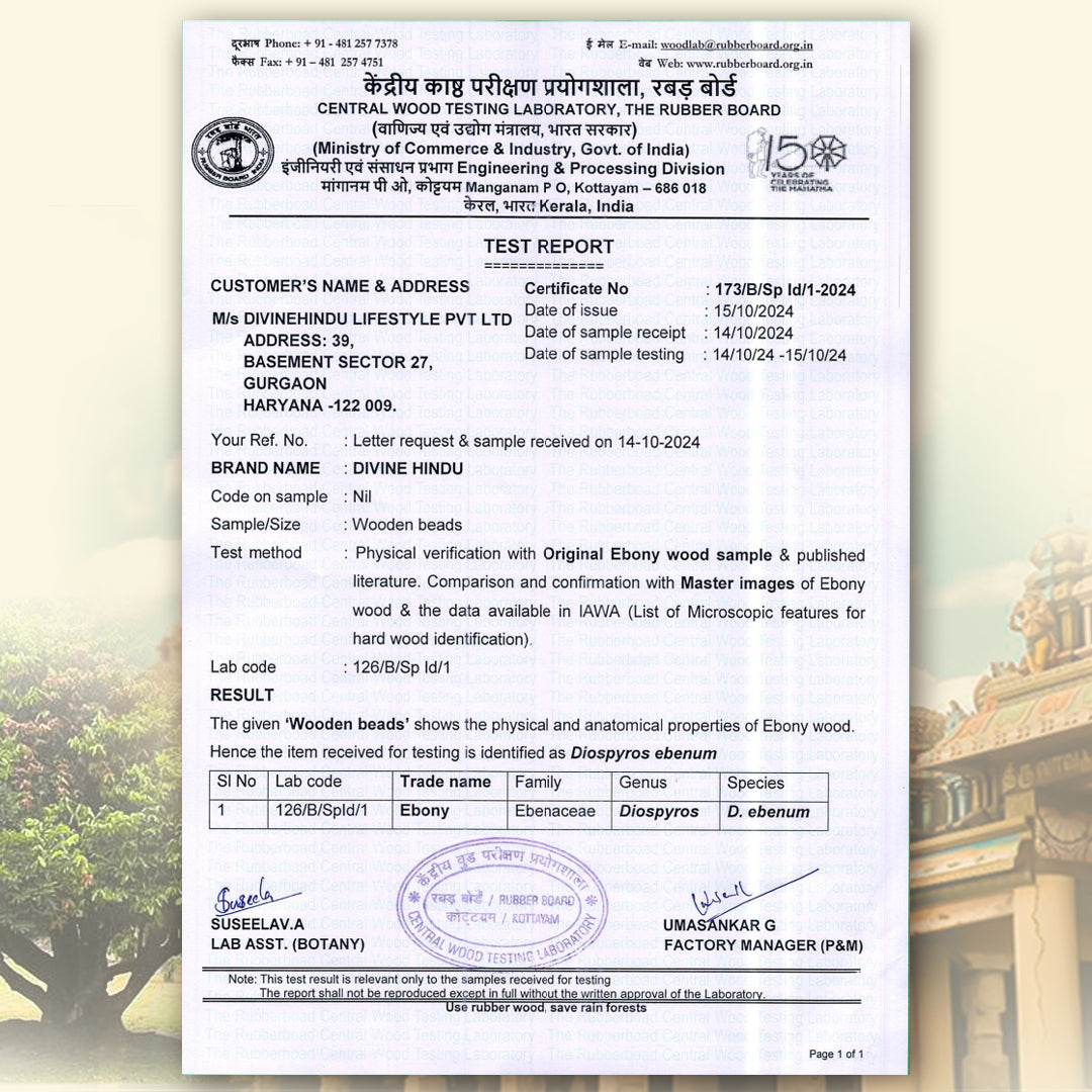 Original Karungali Malai with Silver cap 54-Beads & Karungali Malai Bracelet Combo with Govt. Certification